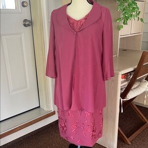 JJs House Orchid Pink Floral Mother of the Bride/Groom  Occasion Dress Small